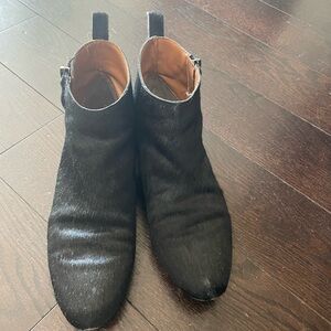 Calf Hair Leather ankle boots